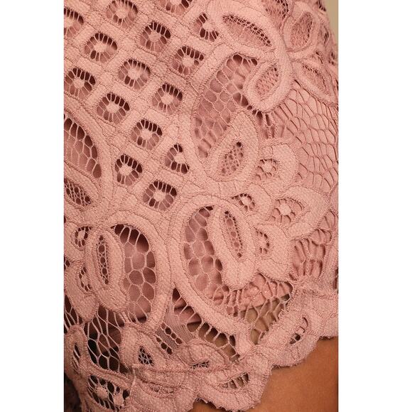 Intimately Free People XS New Adella Lace Pull On Shorts Festival Pink High Rise - Picture 8 of 11